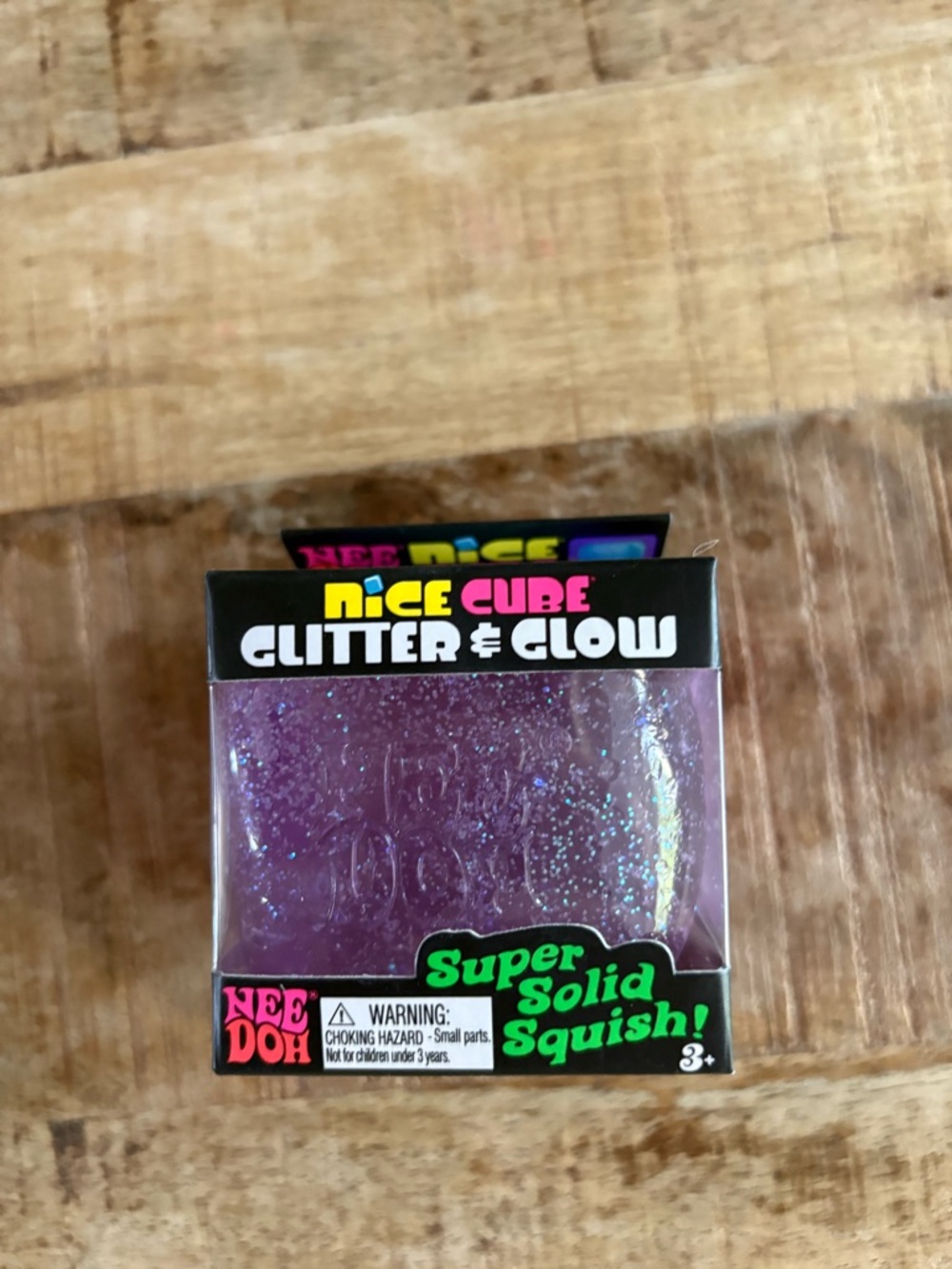 Nice Cube Glitter & Glow Purple Super Solid Squish Toy